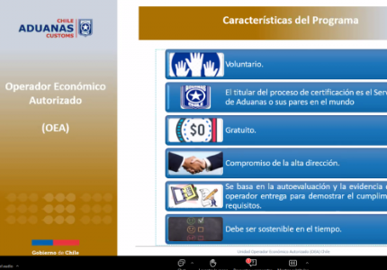 Aduanas difunde beneficios para empresas al certificarse como Operador Económico Autorizado